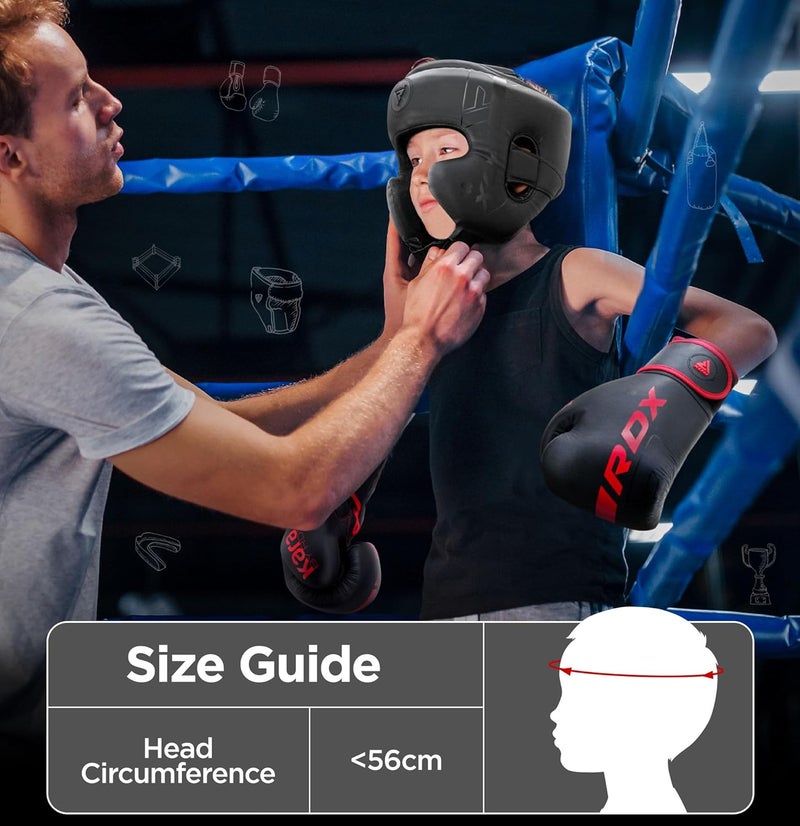 Rdx خوذة ملاكمة للأطفال، تدريب MMA، خوذة كارا موياي تاي قابلة للتعديل، كيك بوكسينغ، تدريب، فنون القتال، كاراتيه، تايكوندو، خوذة للشباب والفتيات، تمارين في المنزل - Image 3